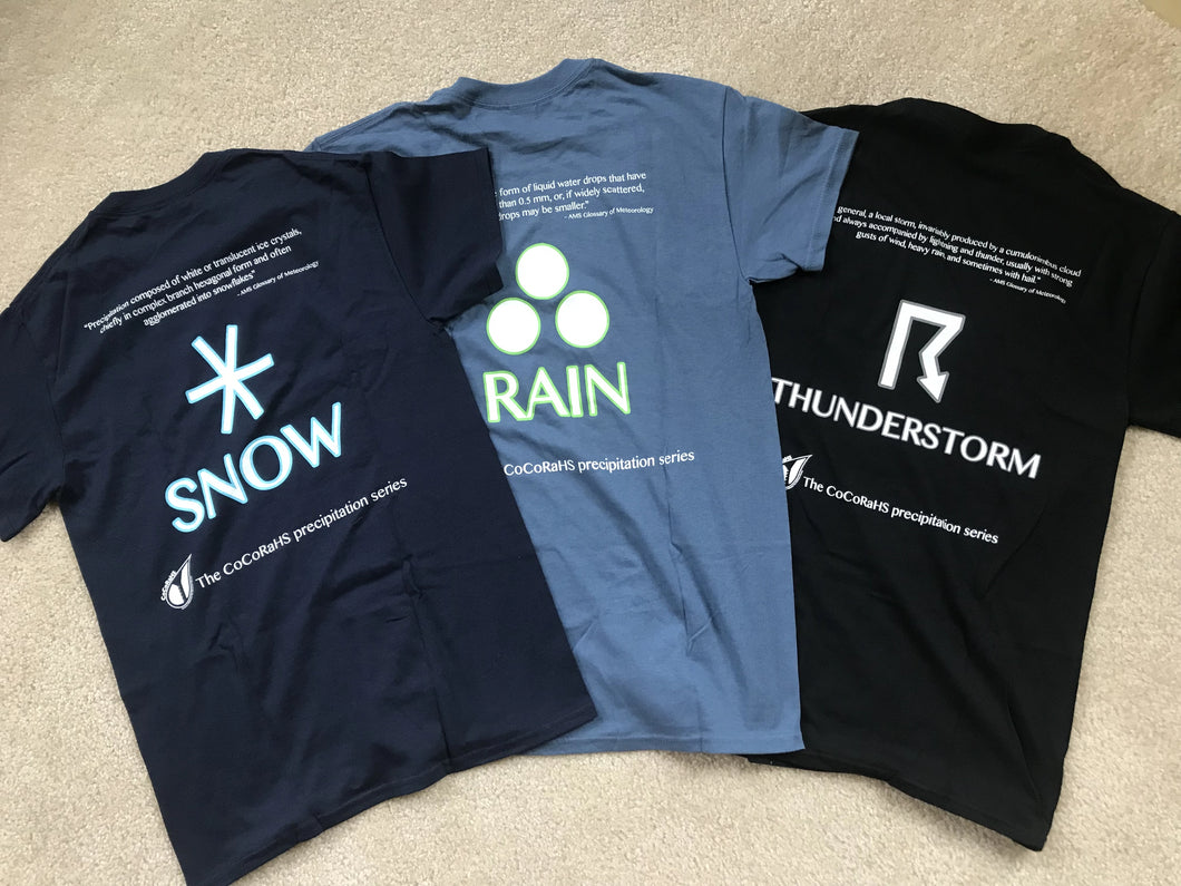 CoCoRaHS Precipitation Series shirts