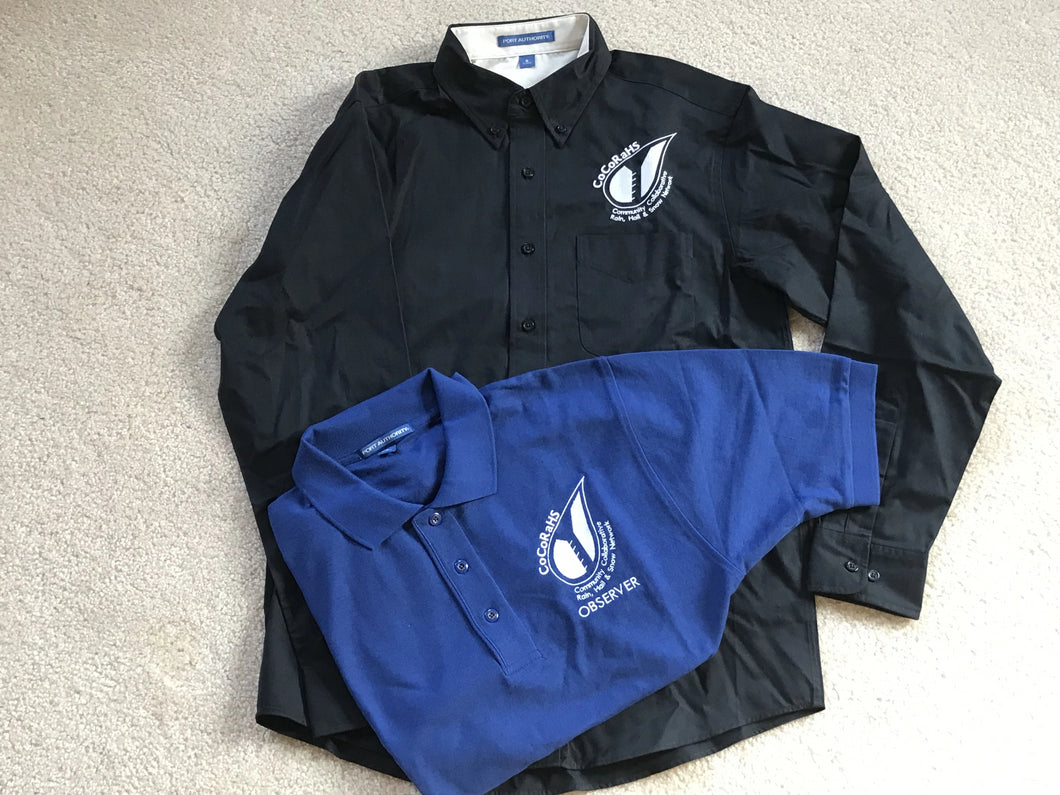 CoCoRaHS polo and twill shirts